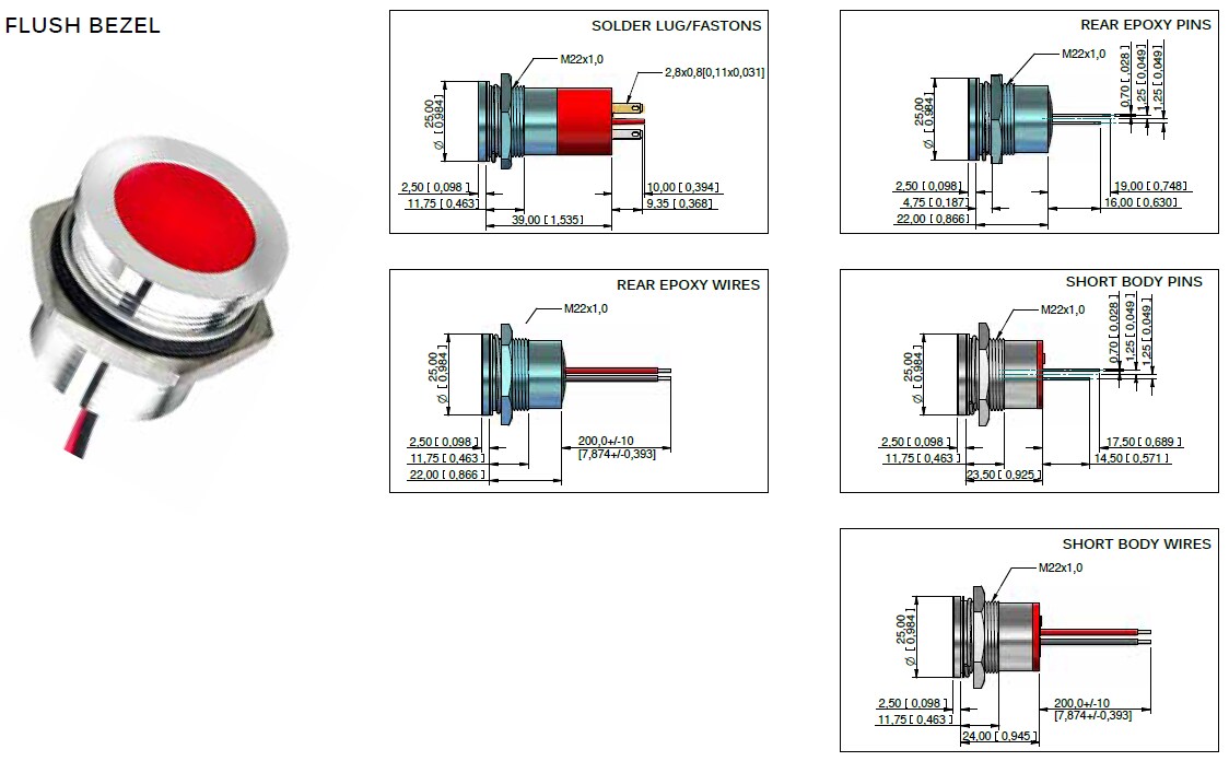 APEM Q22 22mm (.866